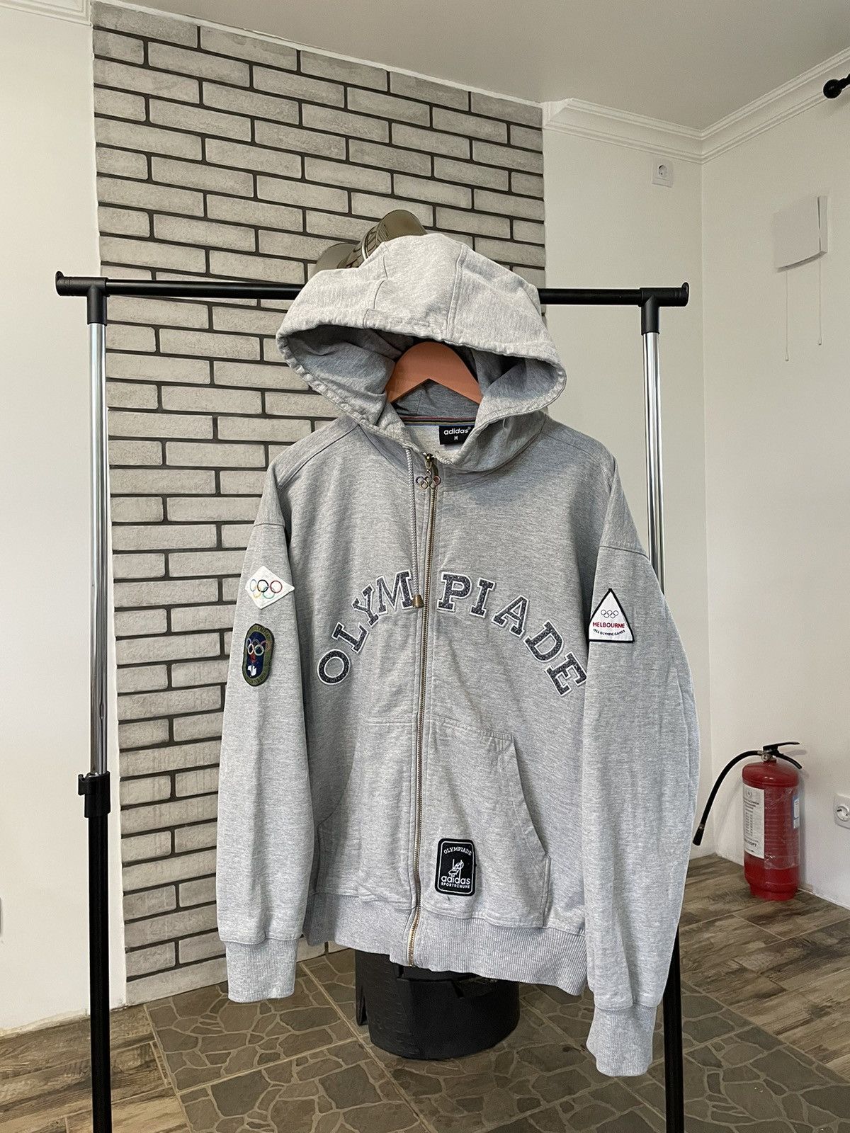 Adidas × Vintage VTG Adidas Olympic Games Melbourne 1956 Hoodie Sweatshirt Size US L / EU 52-54 / 3 - 12 Thumbnail