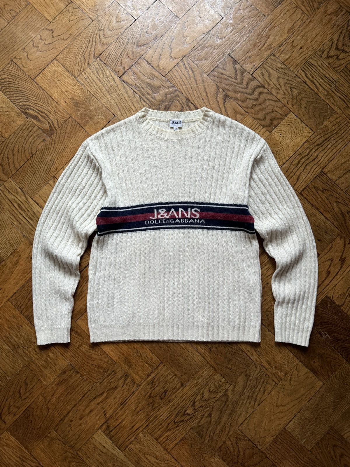 Dolce & Gabbana × Vintage Dolce & Gabbana Vintage Knitted Big Logo Sweater Size US M / EU 48-50 / 2 - 1 Thumbnail