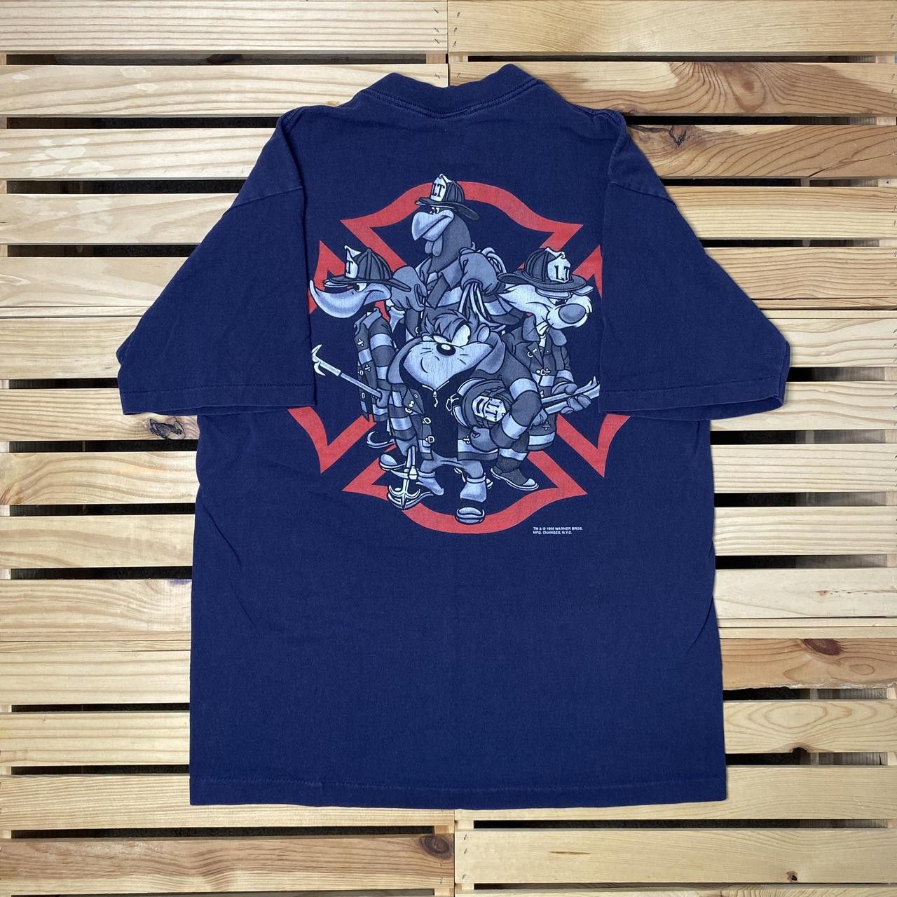 Other Vintage Looney Tunes 1996 Blue Fire Rescue Tee Size Large Size US L / EU 52-54 / 3 - 1 Thumbnail