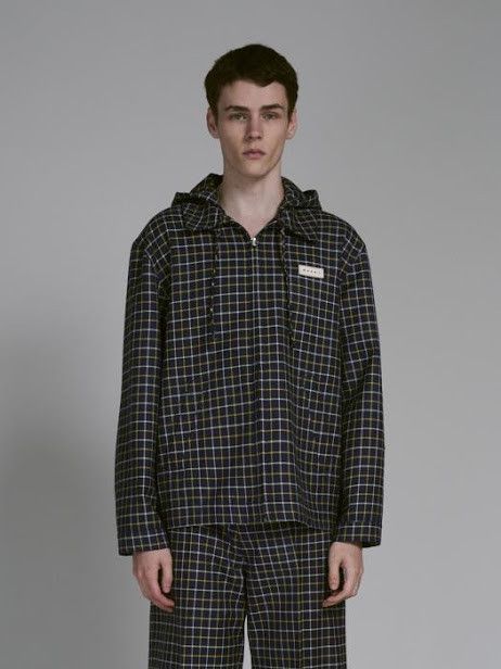 Marni oc11z0525 Wool-Cotton Check Jacket in Black Size US XL / EU 56 / 4 - 1 Preview