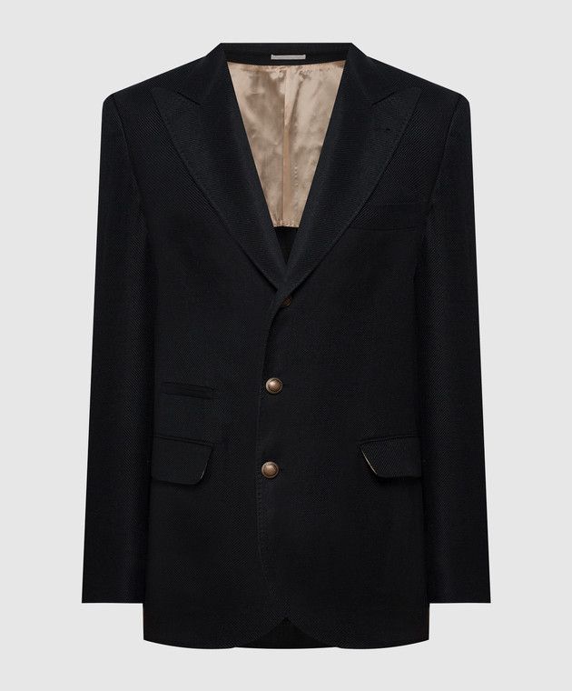 Brunello Cucinelli o1y0526 Single-breasted Blazer in Black Size US L / EU 52-54 / 3 - 1 Thumbnail