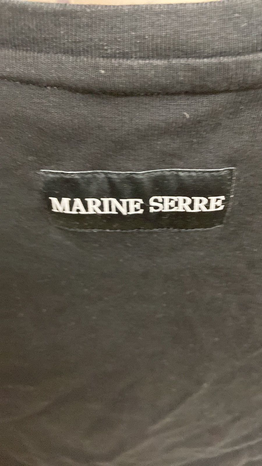 Marine Serre Marine Serre Black Short Sleeve Tee w/ Embroidered Moon Logo Size M / US 6-8 / IT 42-44 - 3 Thumbnail
