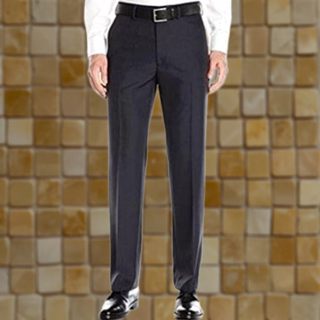 Haggar Haggar Flat Front Performance Tic Weave Navy Blue Pants 40 x 29 Mens Pants Size US 40 / EU 56 - 1 Preview