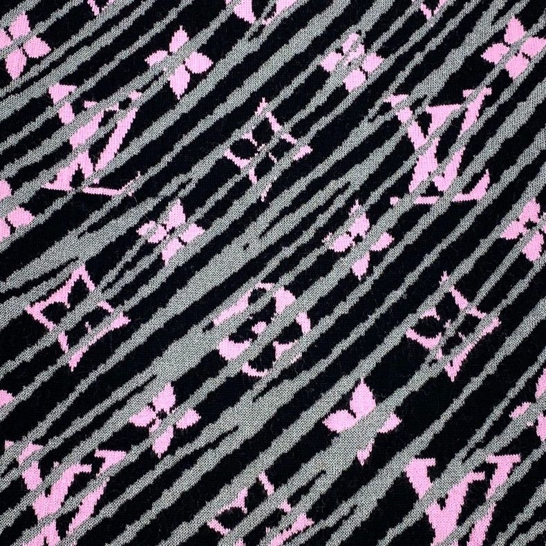 Louis Vuitton Louis Vuitton Color-block logo older-print wool shawl scar Size ONE SIZE - 3 Thumbnail