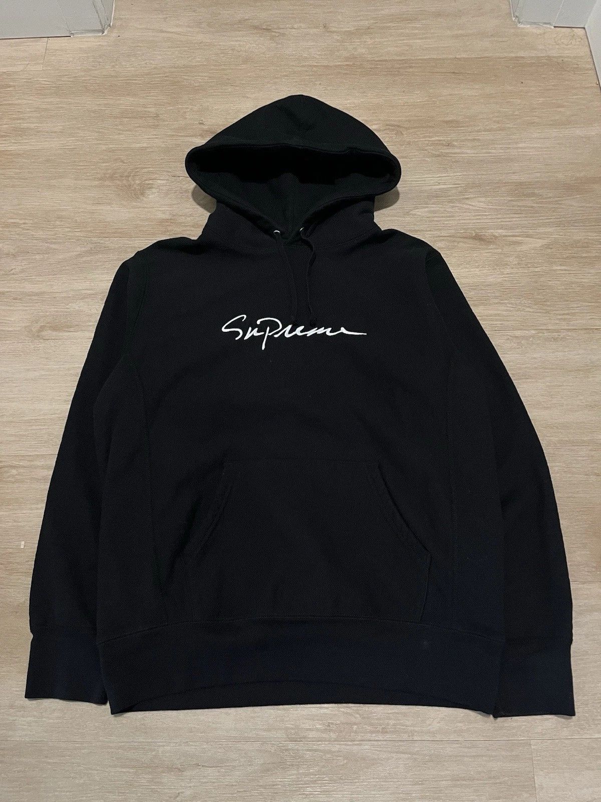 Supreme classic script サイズM 黒 Supreme Classic Script Hooded Sweatshirt Black Long Sleeve
