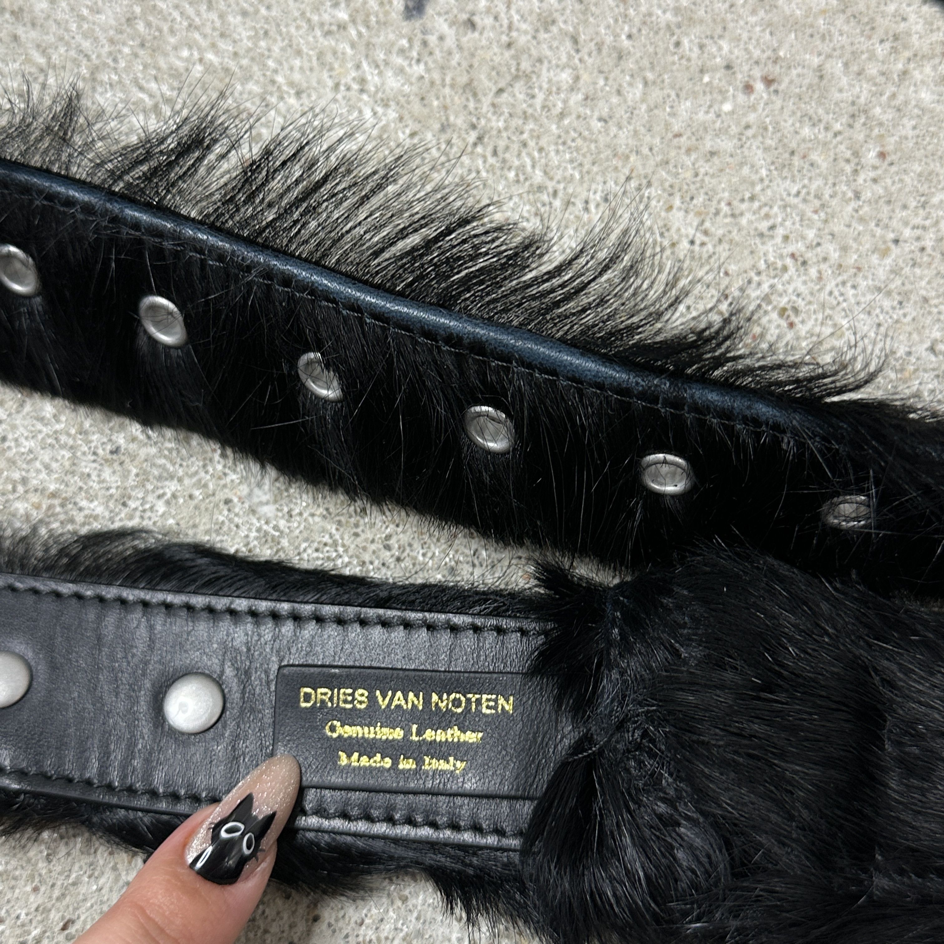 Dries Van Noten × Vintage Vintage Avant Garde Y2K Dries Van Noten Pony Hair Belt Size ONE SIZE - 7 Thumbnail