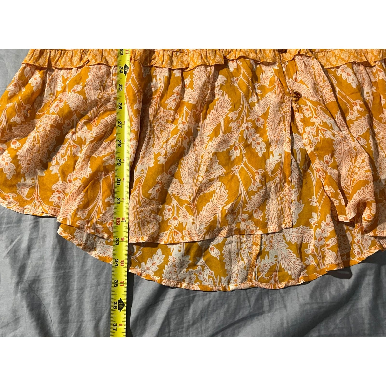 Anthropologie Anthropologie Tunic Top Sz Large Mia Boho Orange Floral Ruffle Tiered Flowy Size L / US 10 / IT 46 - 6 Thumbnail