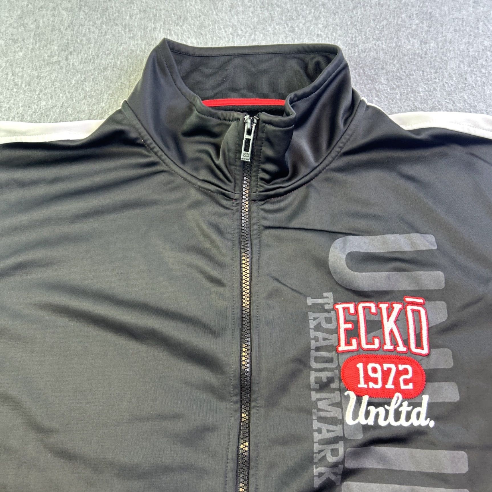 Ecko Unltd. Ecko Unltd Jacket Mens XL Black Red Full Zip Long Sleeve Casual Y2K Adult Size US XL / EU 56 / 4 - 4 Thumbnail