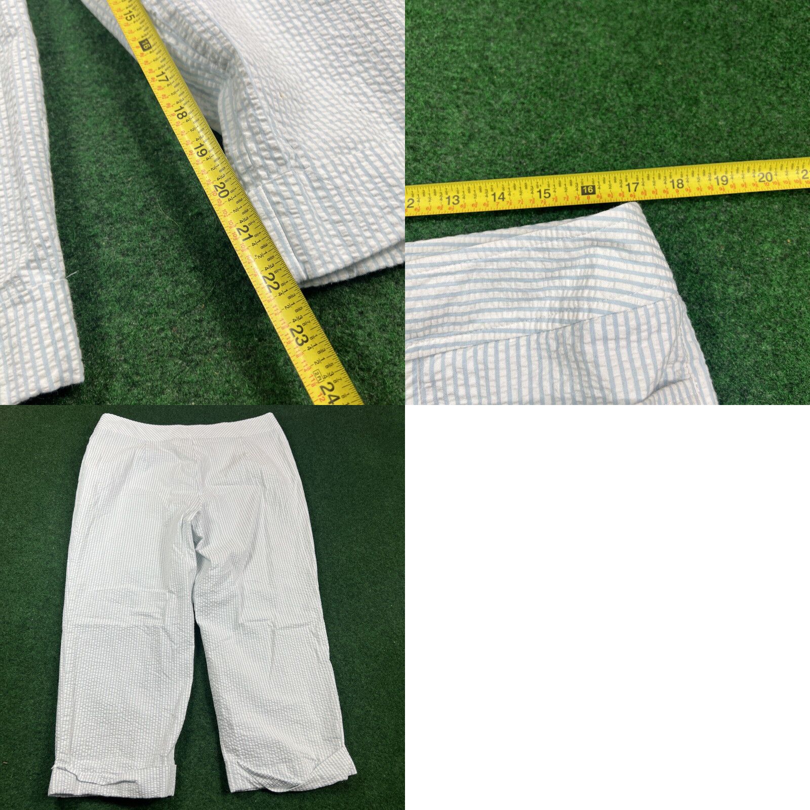 Vintage Liz Claiborne Women's Size 16 Light Blue White Audra Capri Crop Pants Casual Size 38" / US 16 / IT 52 - 8 Thumbnail