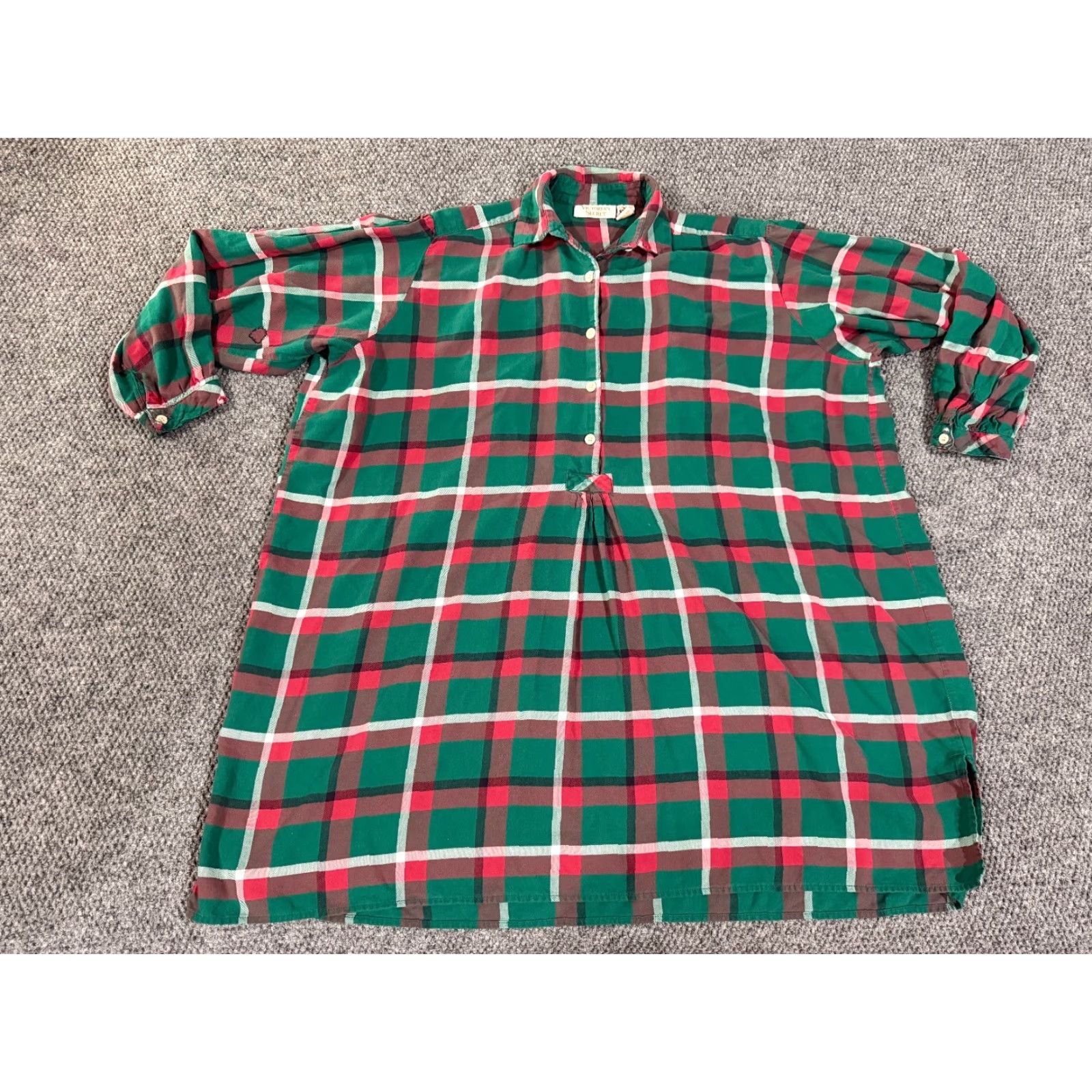 Victoria's Secret Victoria’s Secret blouse womens medium green red plaid vintage button front Size M / US 6-8 / IT 42-44 - 2 Thumbnail