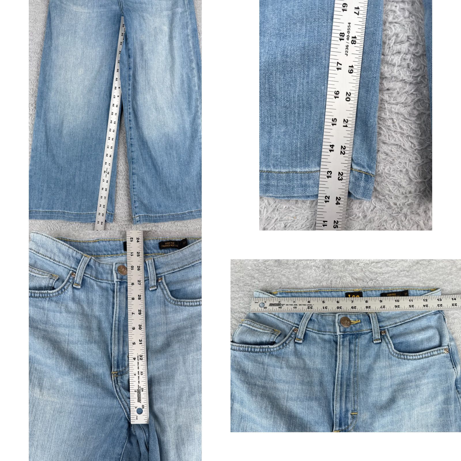 Lee Lee Jeans Womens 27 Blue Denim Cropped Wide-Leg High Rise Cotton Blend 26x24 Jeans Shirt? Size 27" / US 4 / IT 40 - 8 Thumbnail