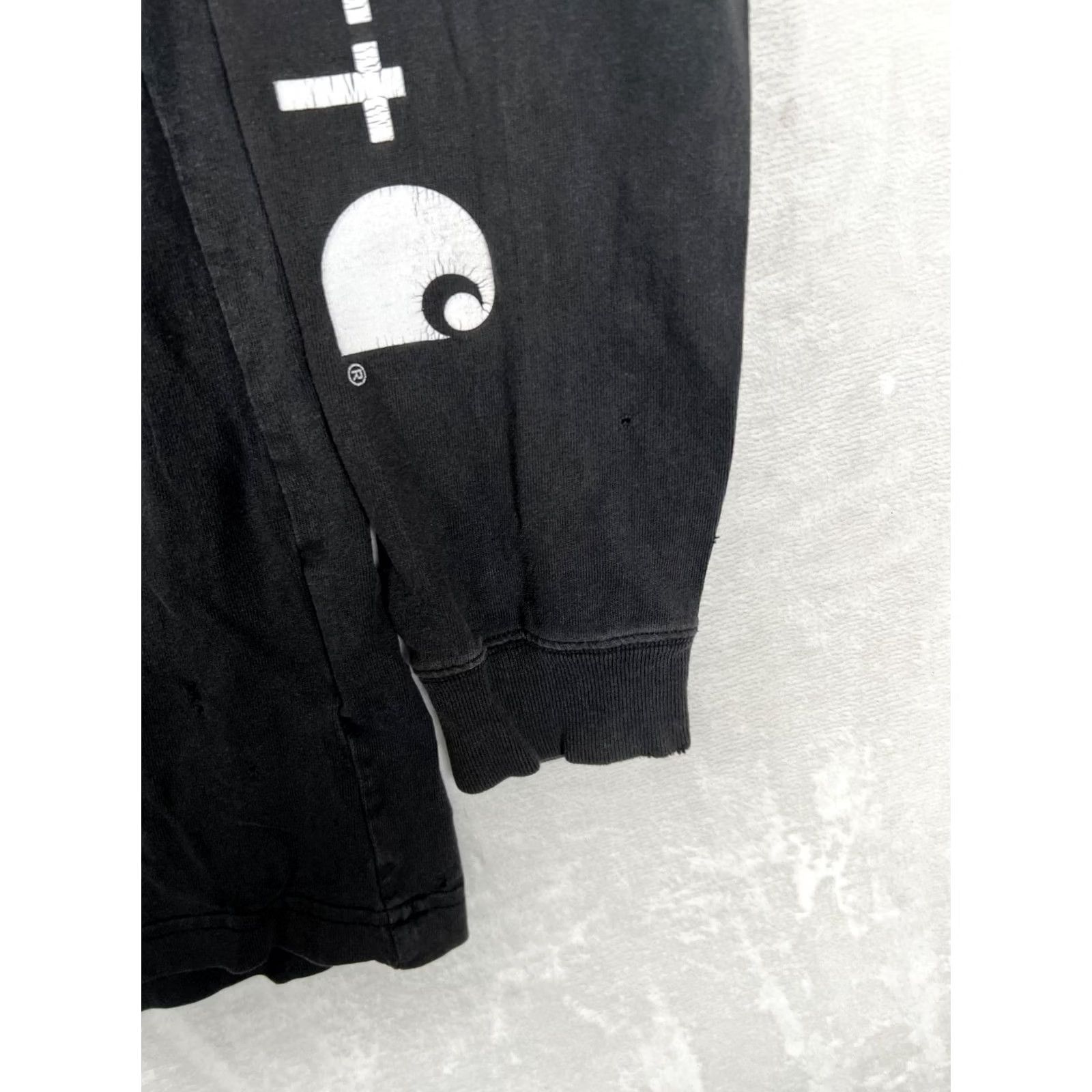 Carhartt VINTAGE Carhartt Long Sleeve T-Shirt Mens Medium Black 90s Classic Grunge Outdoor Sleeve Spell Out Faded Tee Size US M / EU 48-50 / 2 - 6 Thumbnail