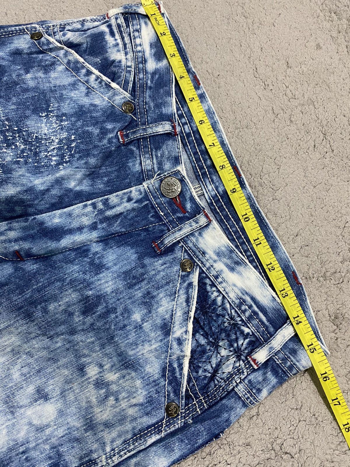 If Six Was Nine Japanese Brand Patchwork Acid Wash Denim Size US 31 - 19 Thumbnail