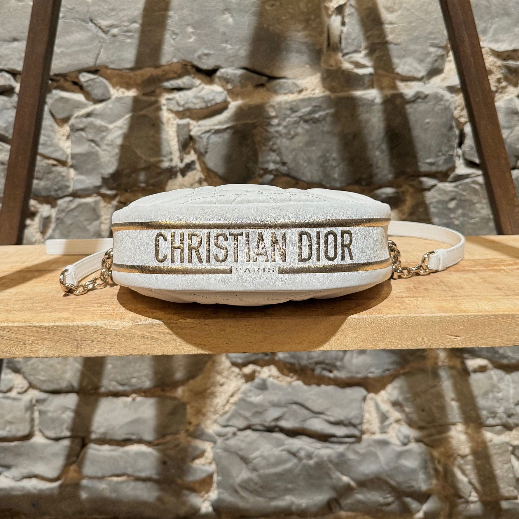 Dior Dior 2021 White Cannage Leather Small Vibe Hobo Two Way Bag Size ONE SIZE - 3 Thumbnail