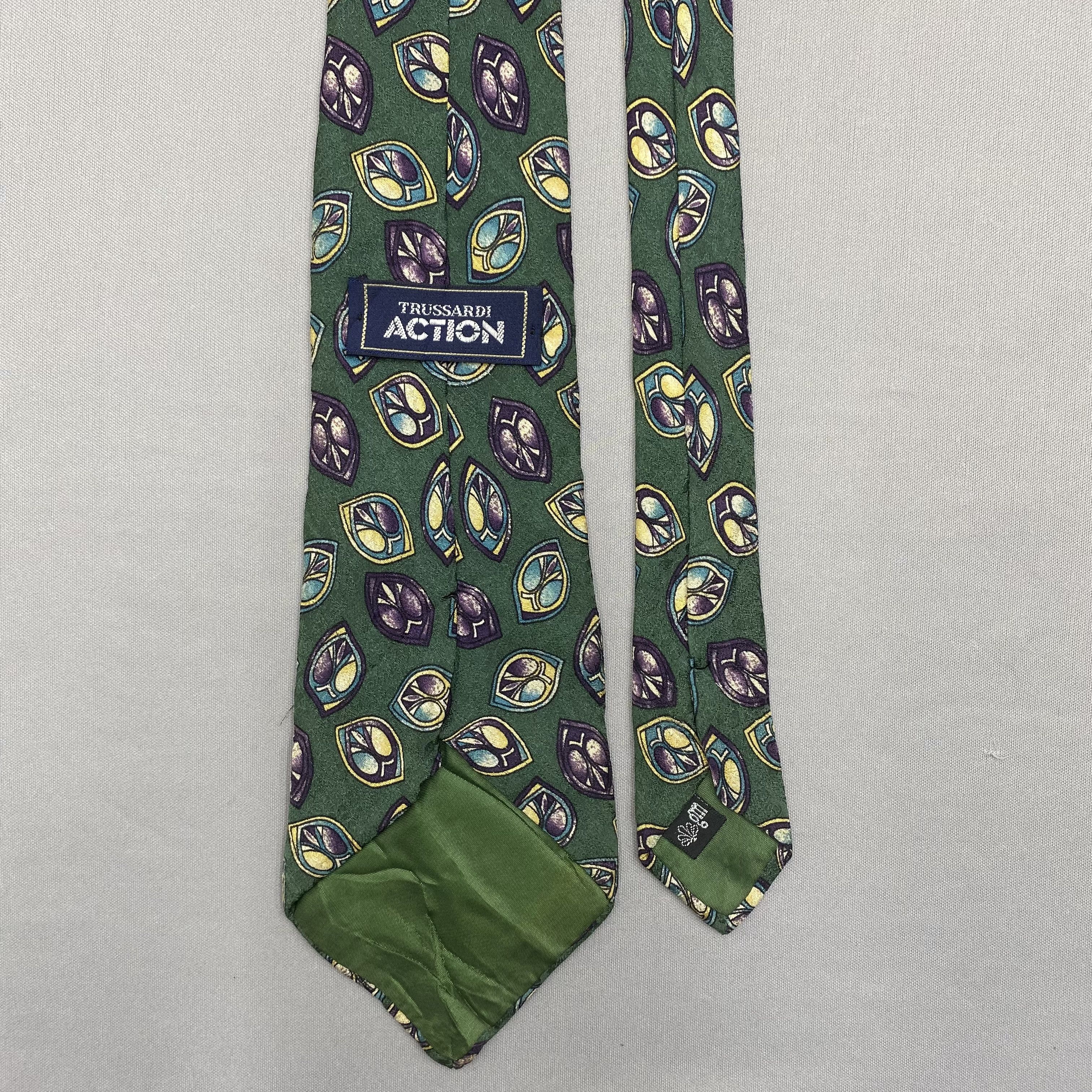 Trussardi Vintage Trussardi SILK Necktie Cravate Pure Silk Neck Tie Size ONE SIZE - 6 Thumbnail