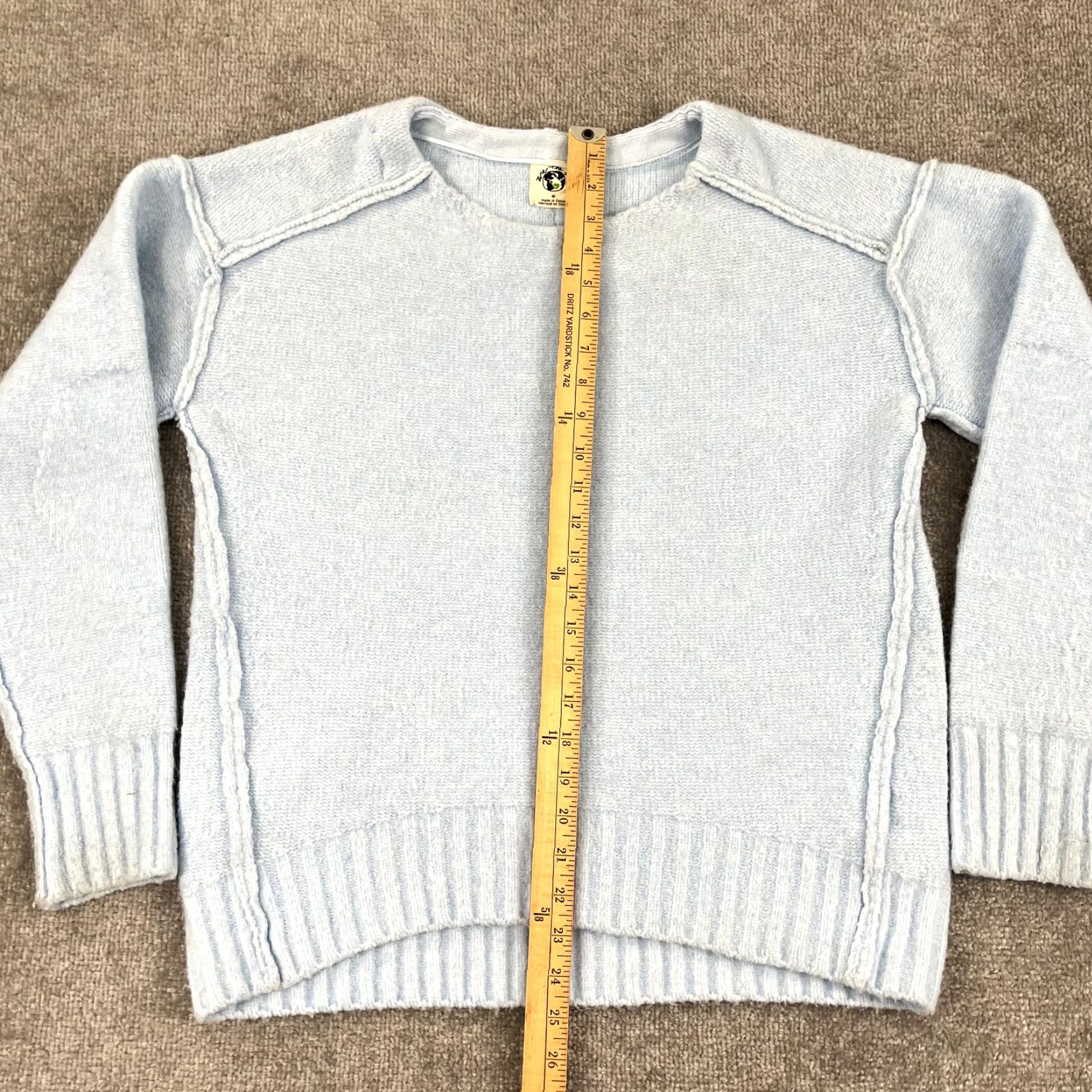 Free People Free People Sweater Womens Medium Eastwood Light Blue Fuzzy Pullover Size M / US 6-8 / IT 42-44 - 3 Thumbnail