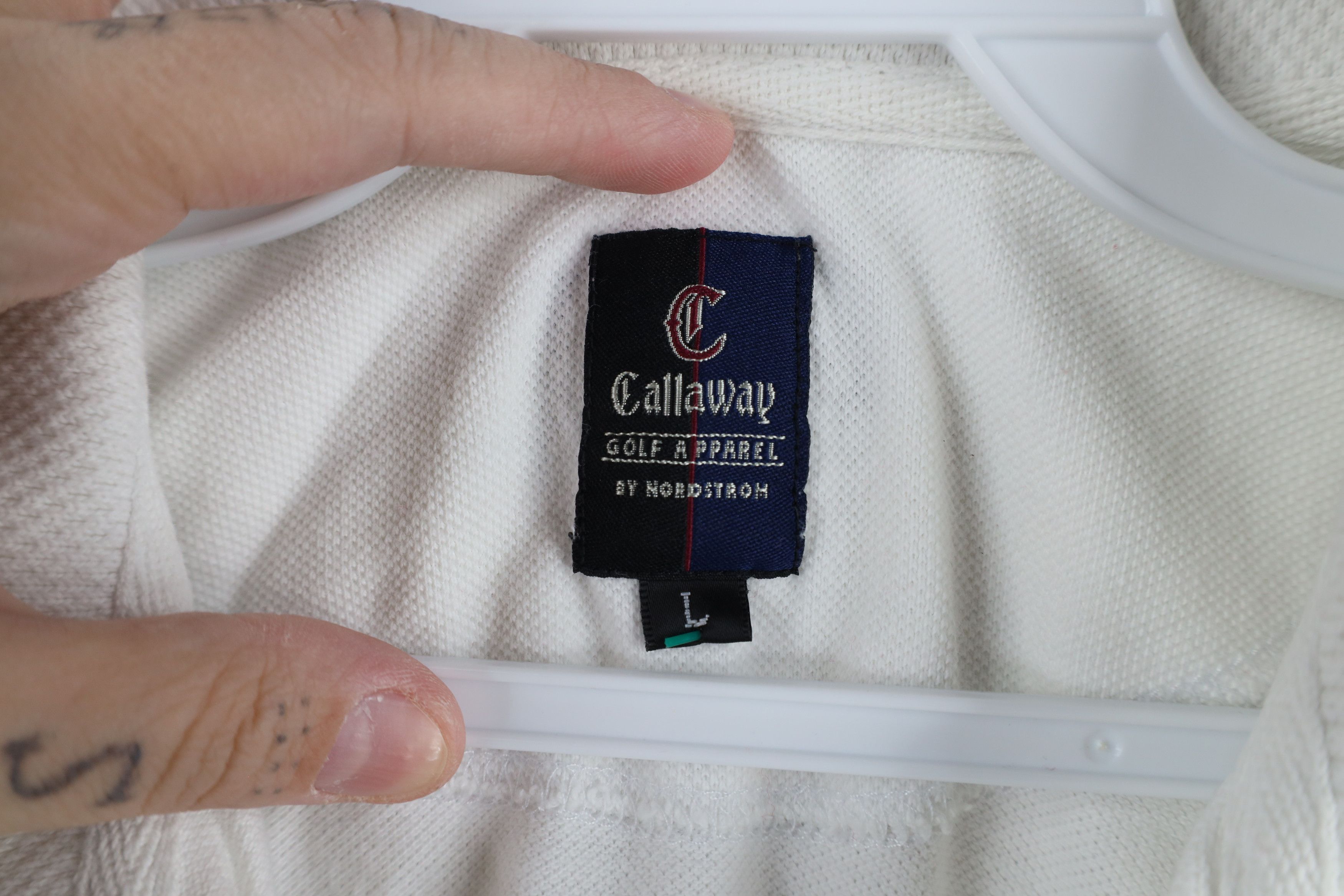 Callaway × Vintage Vintage 90s Callaway Golf Collared Golfing Polo Shirt White Size US L / EU 52-54 / 3 - 6 Thumbnail