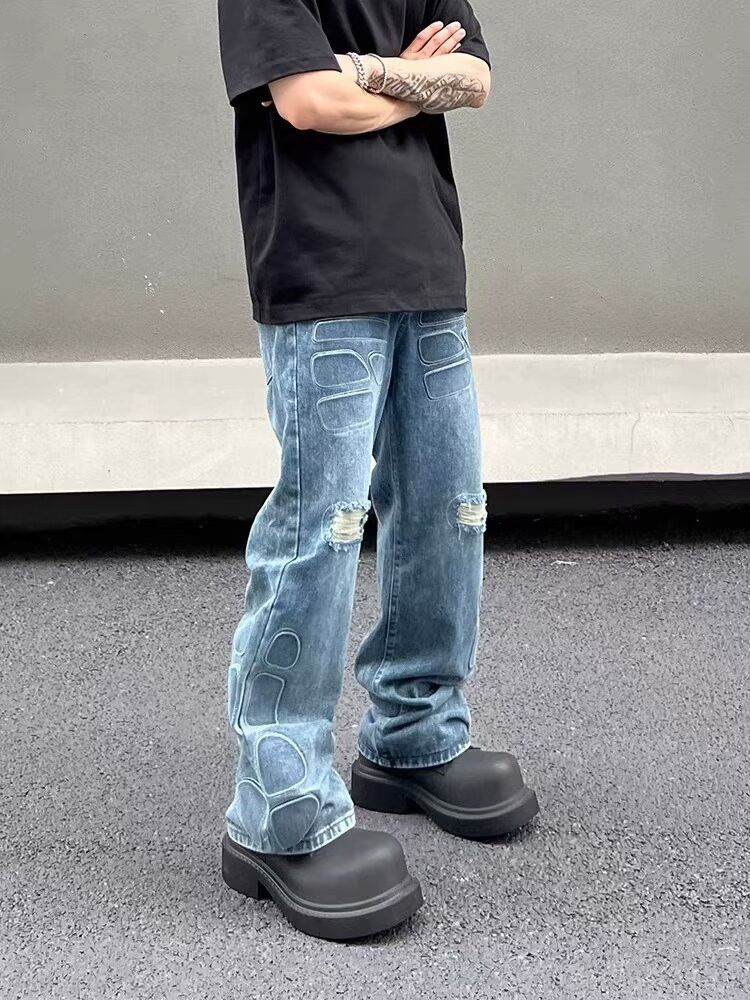 Distressed Wide Leg Jeans