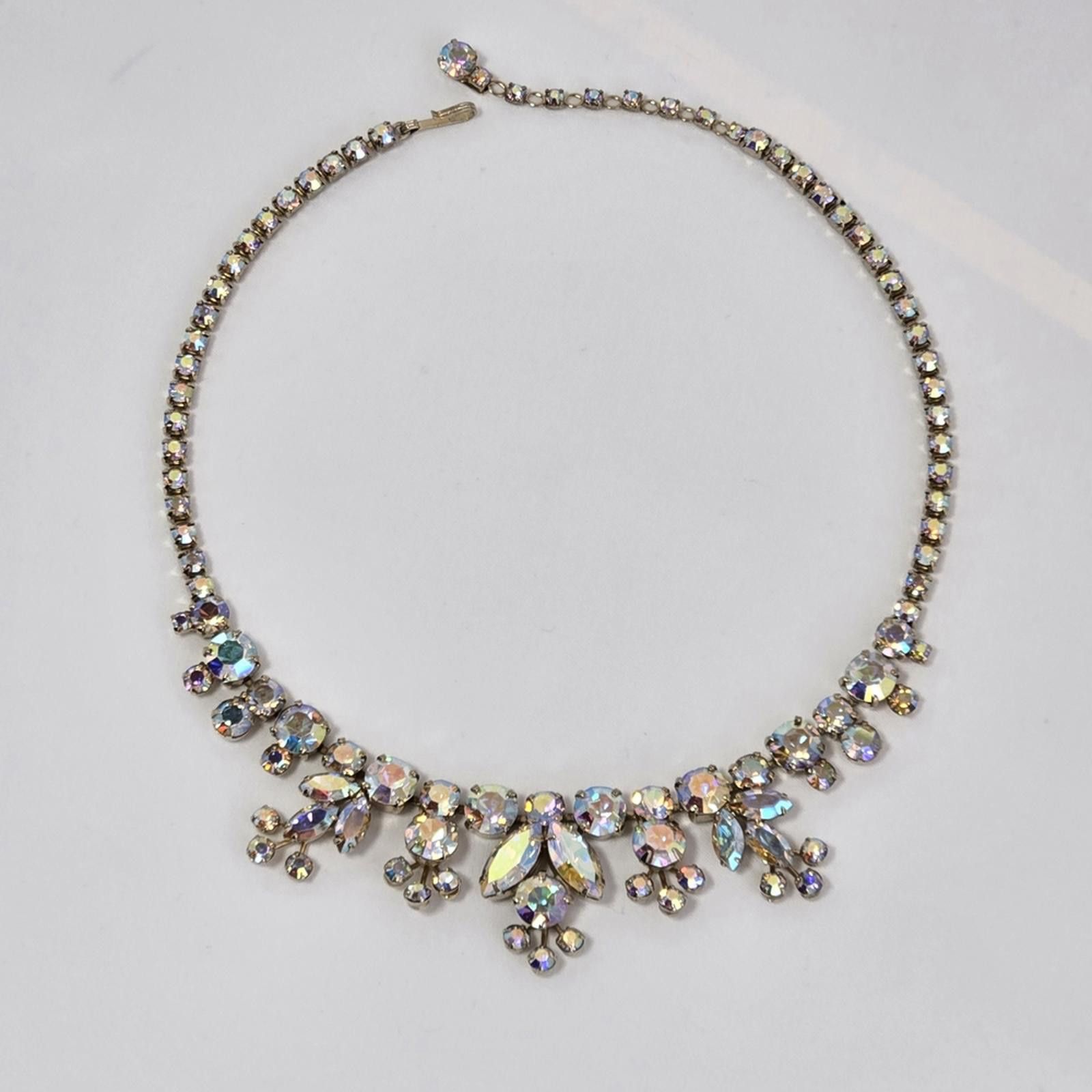 Ben Sherman 1950s Vintage Signed Sherman Necklace AB Crystal Necklace Size ONE SIZE - 2 Thumbnail