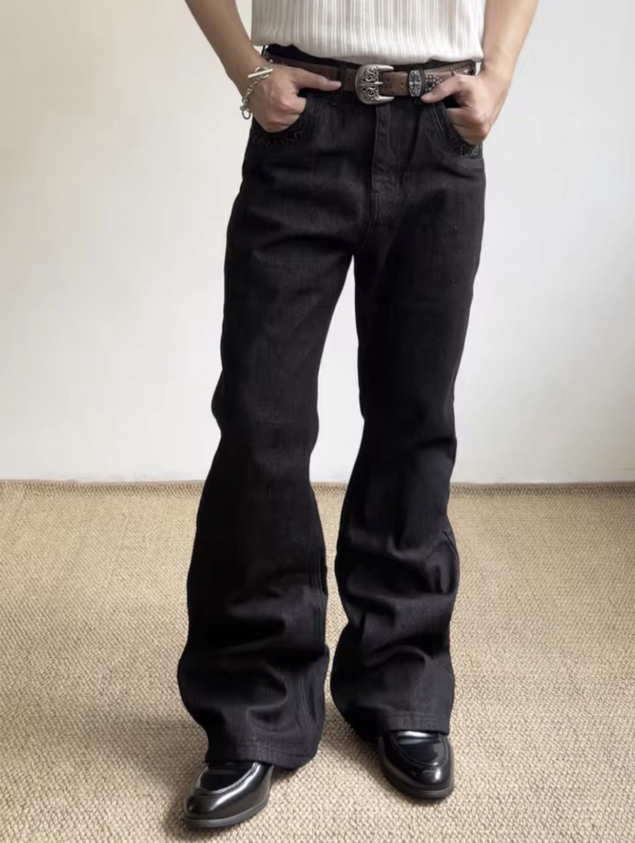 Jean utility punk yuppie grunge bootcut pattern jeans Size US 32 / EU 48 - 6 Thumbnail