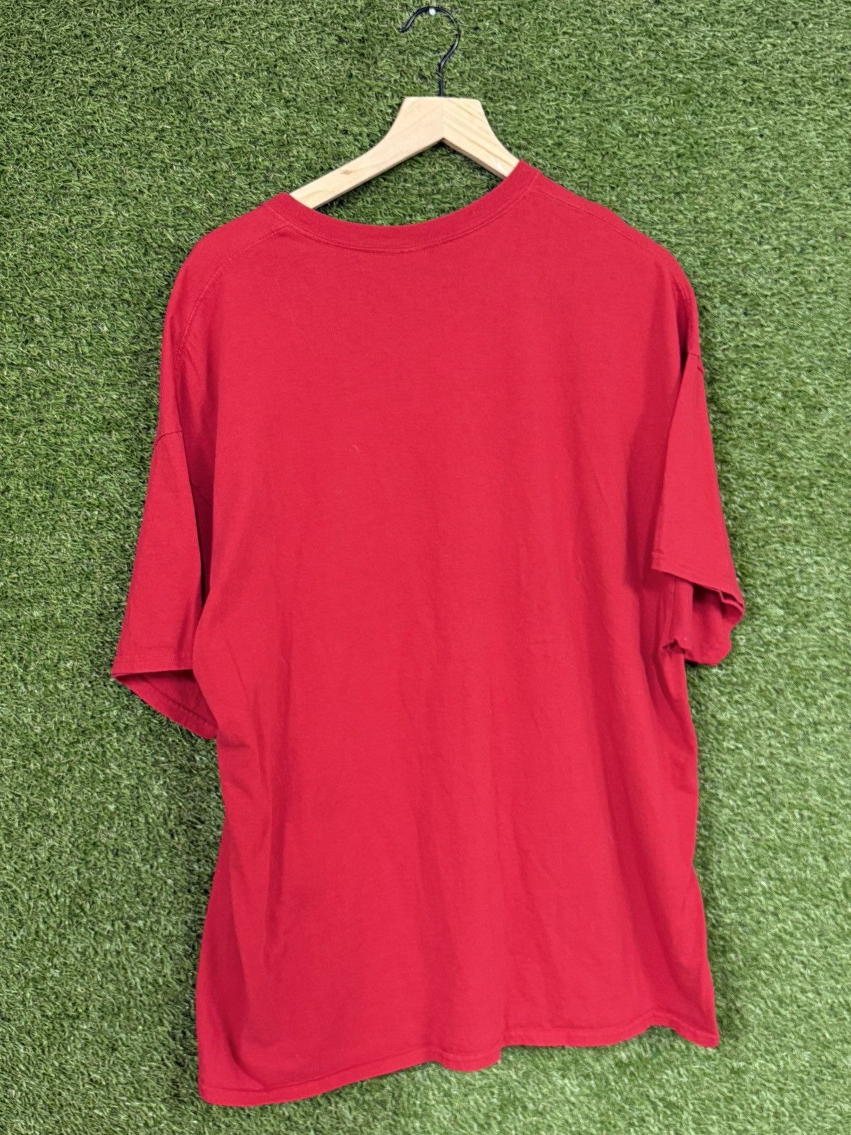 Gildan Vintage Gildan Red American Metal Motorcycle Script Tee Size US XXL / EU 58 / 5 - 4 Thumbnail