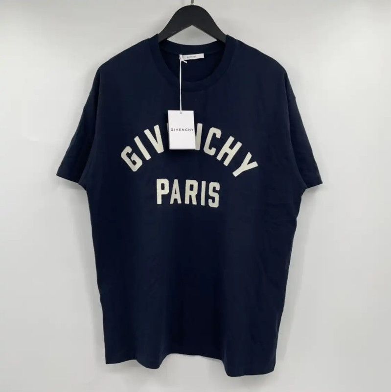 Givenchy Givenchy Summer Navy Blue Cotton T-Shirt 0089 Size US XL / EU 56 / 4 - 1 Thumbnail