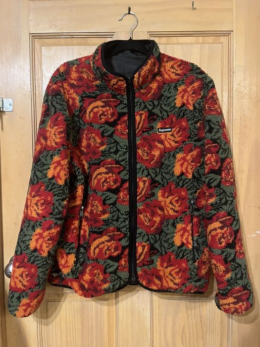 Supreme Supreme Roses Reversible Sherpa Fleece Jacket Medium FW16