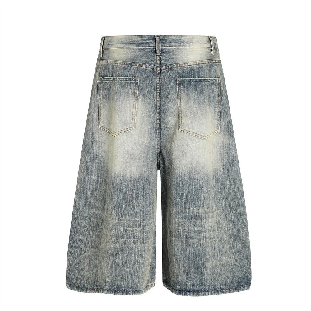 Japanese Brand × Jean Men's street casual distressed straight washed denim shorts Size US 32 / EU 48 - 3 Thumbnail