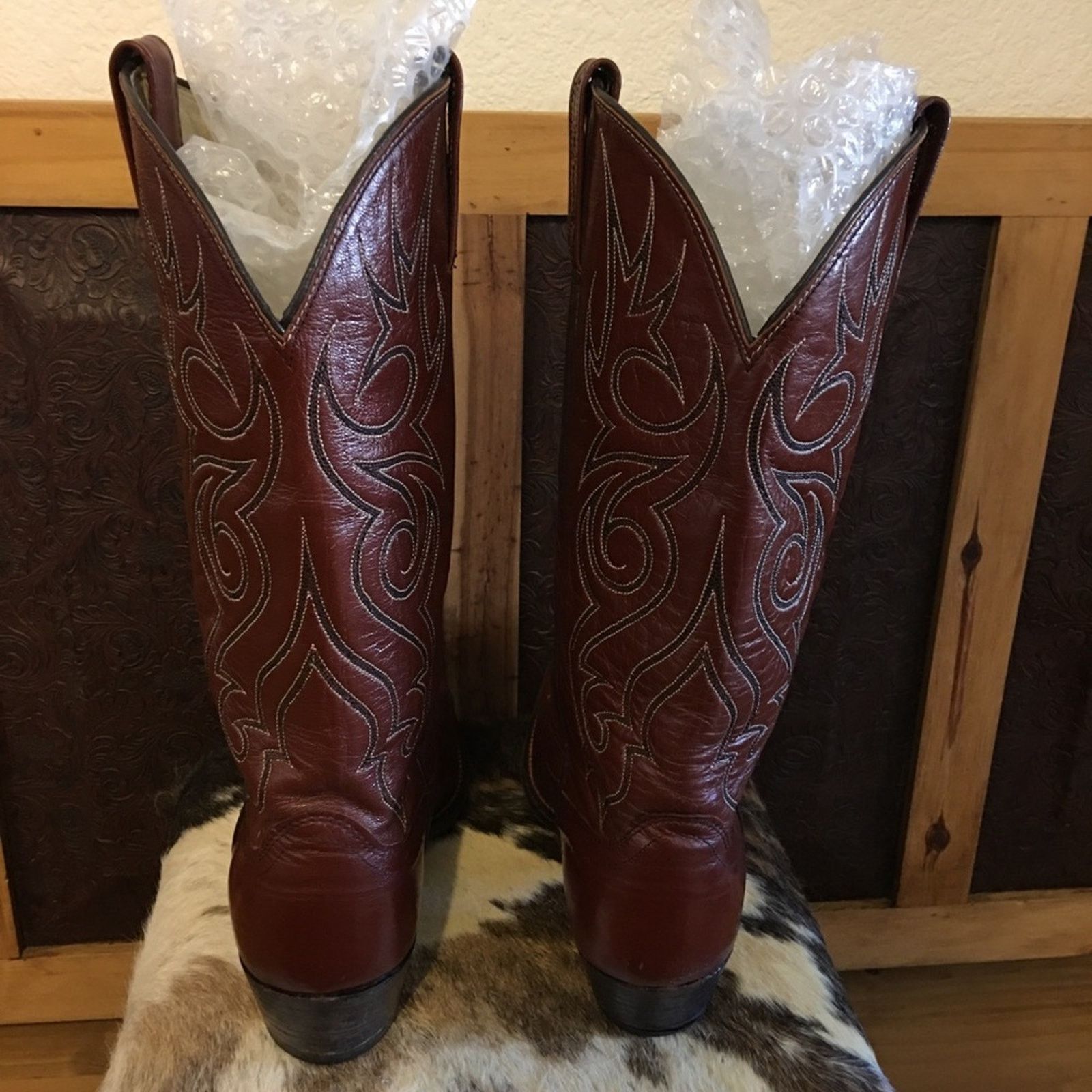 Dan Post Men’s Dan Post wine stitched leather western boots Size US 8.5 / EU 41-42 - 4 Thumbnail