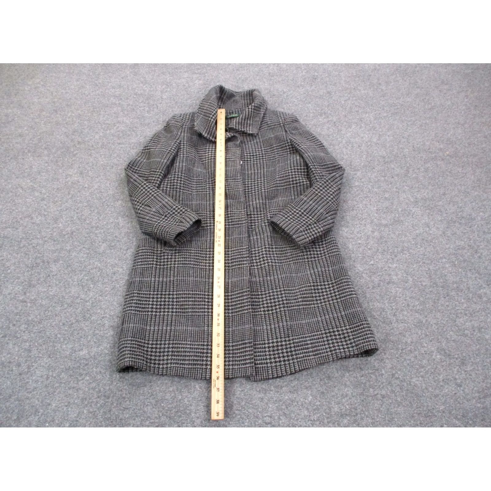 Ralph Lauren Ralph Lauren Jacket Women 8 Gray Wool Houndstooth Nylon Sailor Heavy Long Coat Jacket Women 8 Gray Wool Houndstooth Overcoat Women Size M / US 6-8 / IT 42-44 - 3 Thumbnail