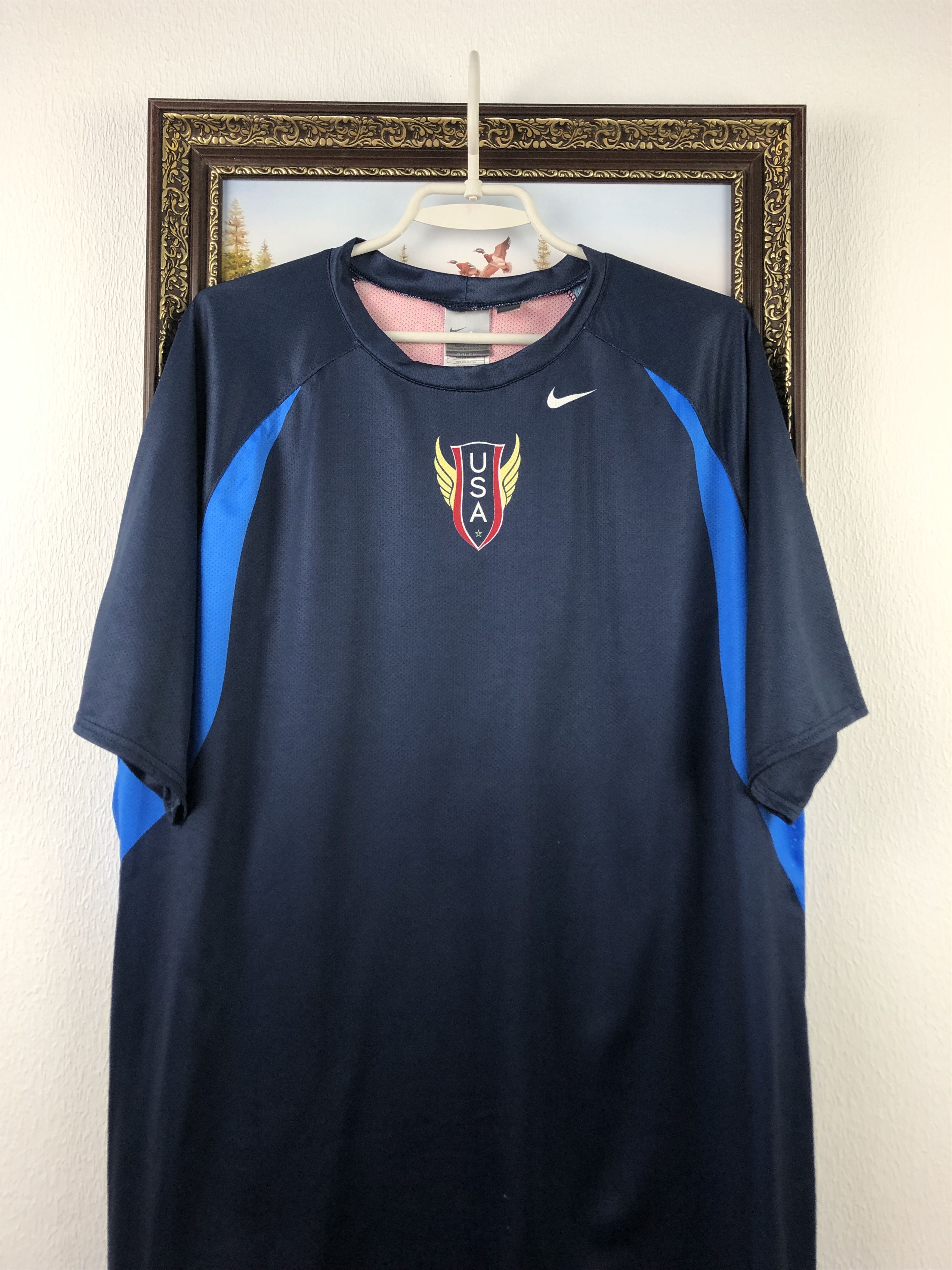 Nike USA Track Field Shirt Running Sprint Jersey USATF Olympic Size US XL / EU 56 / 4 - 2 Thumbnail