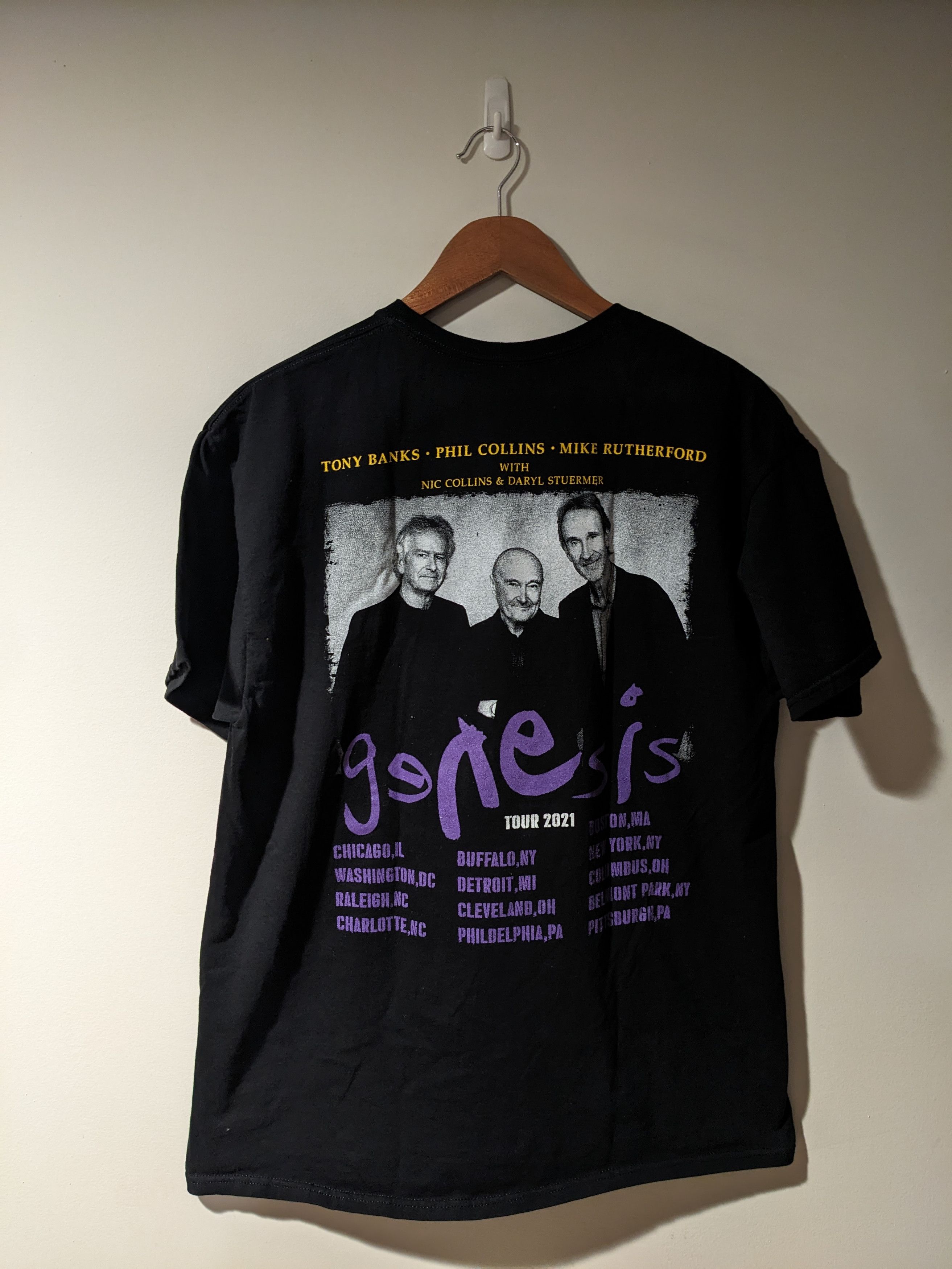 Band Tees Genesis The Last Domino? Tour 2021 Band Black Large T-Shirt Size US L / EU 52-54 / 3 - 4 Thumbnail