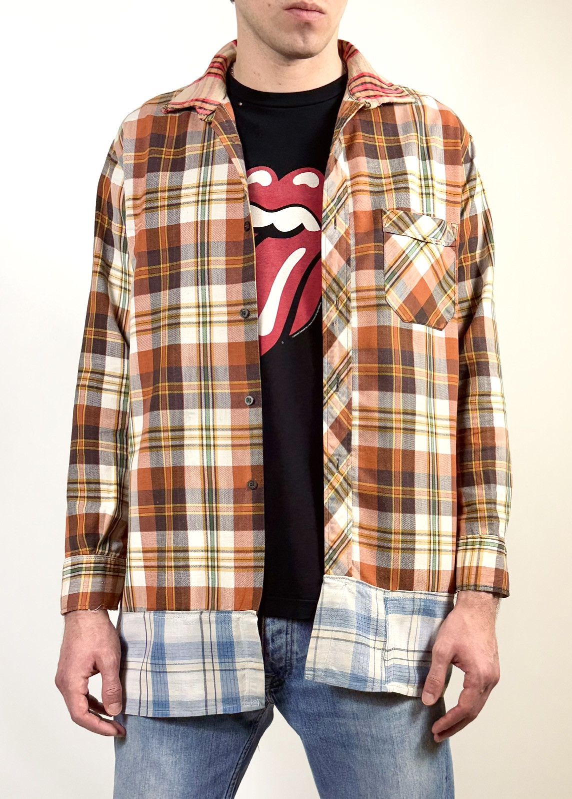 Vintage 80s Vintage Flannel Distressed Reconstructed Plaid Shirt Size US L / EU 52-54 / 3 - 5 Thumbnail