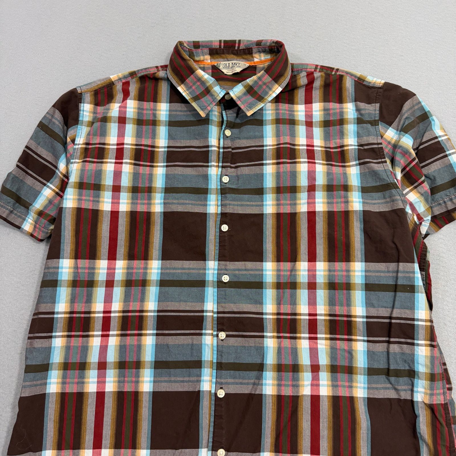 Old Navy Vintage Old Navy Plaid Short Sleeve Button Shirt 2XL Surfer Size US XXL / EU 58 / 5 - 2 Thumbnail