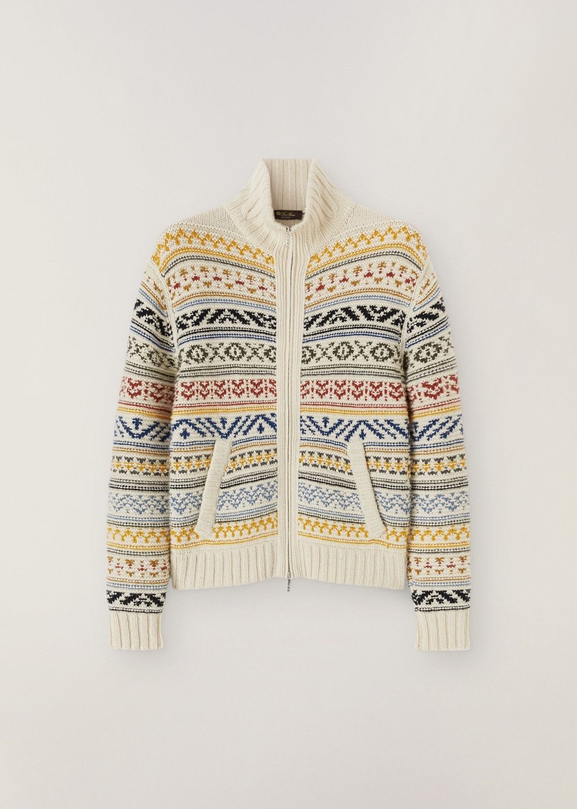 o1loc1c0124 Fluffy, Warm Bomber Jacket in White Multicolor