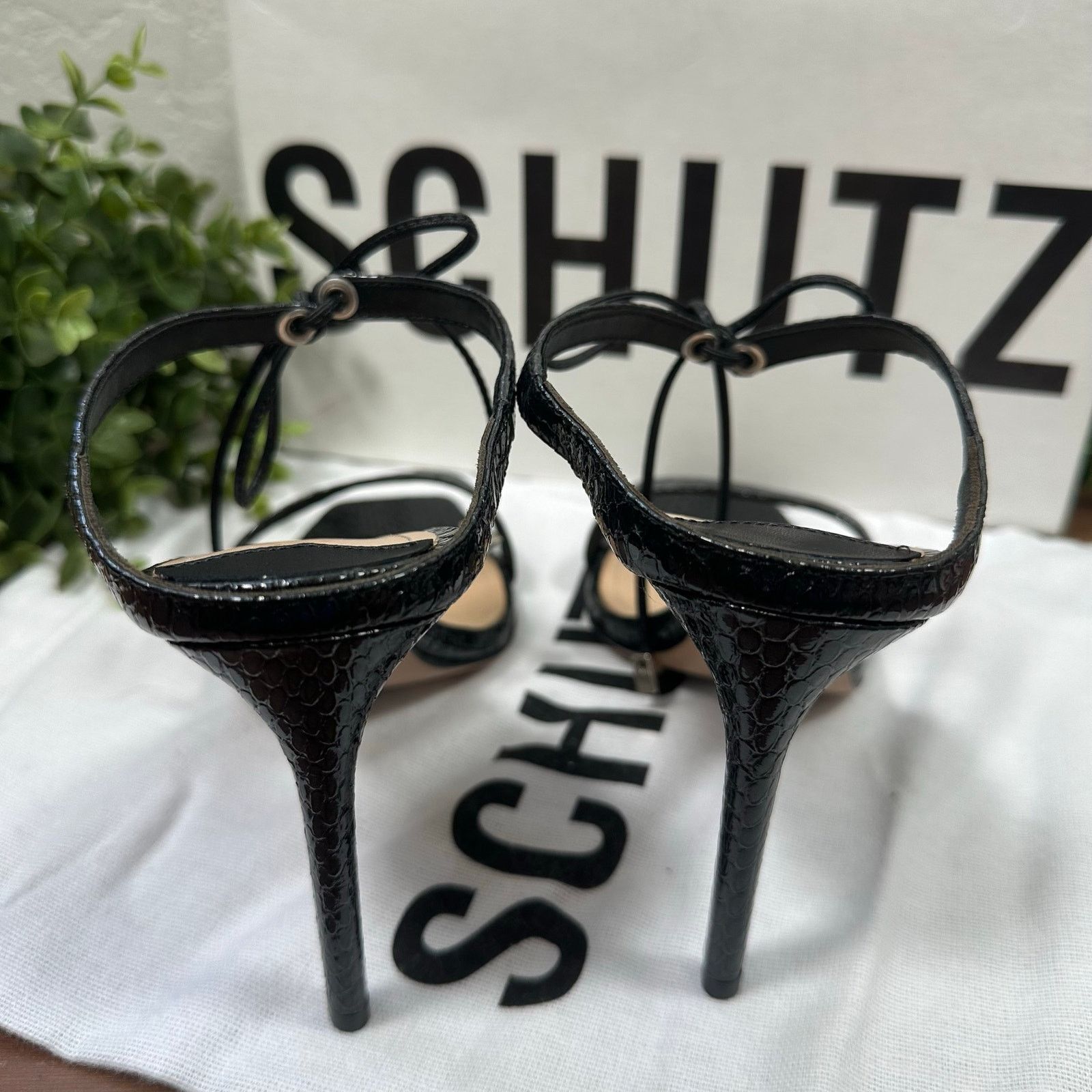 SCHUTZ Schutz Mavis Leather Heeled Mule Sandals Black Size 8.5 Size US 8.5 / IT 38.5 - 5 Thumbnail