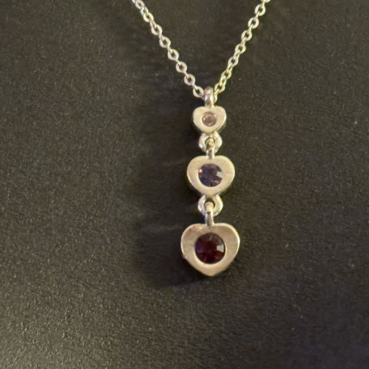 Other Silver tone triple heart drop pendant necklace Size ONE SIZE - 5 Thumbnail