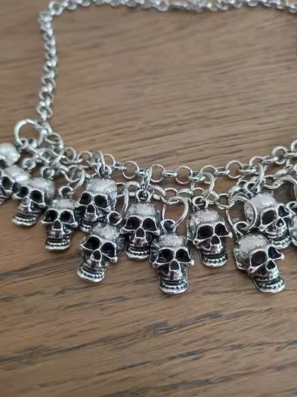 Other Punk Skull Skeleton Layered Chain Necklace Size ONE SIZE - 5 Thumbnail