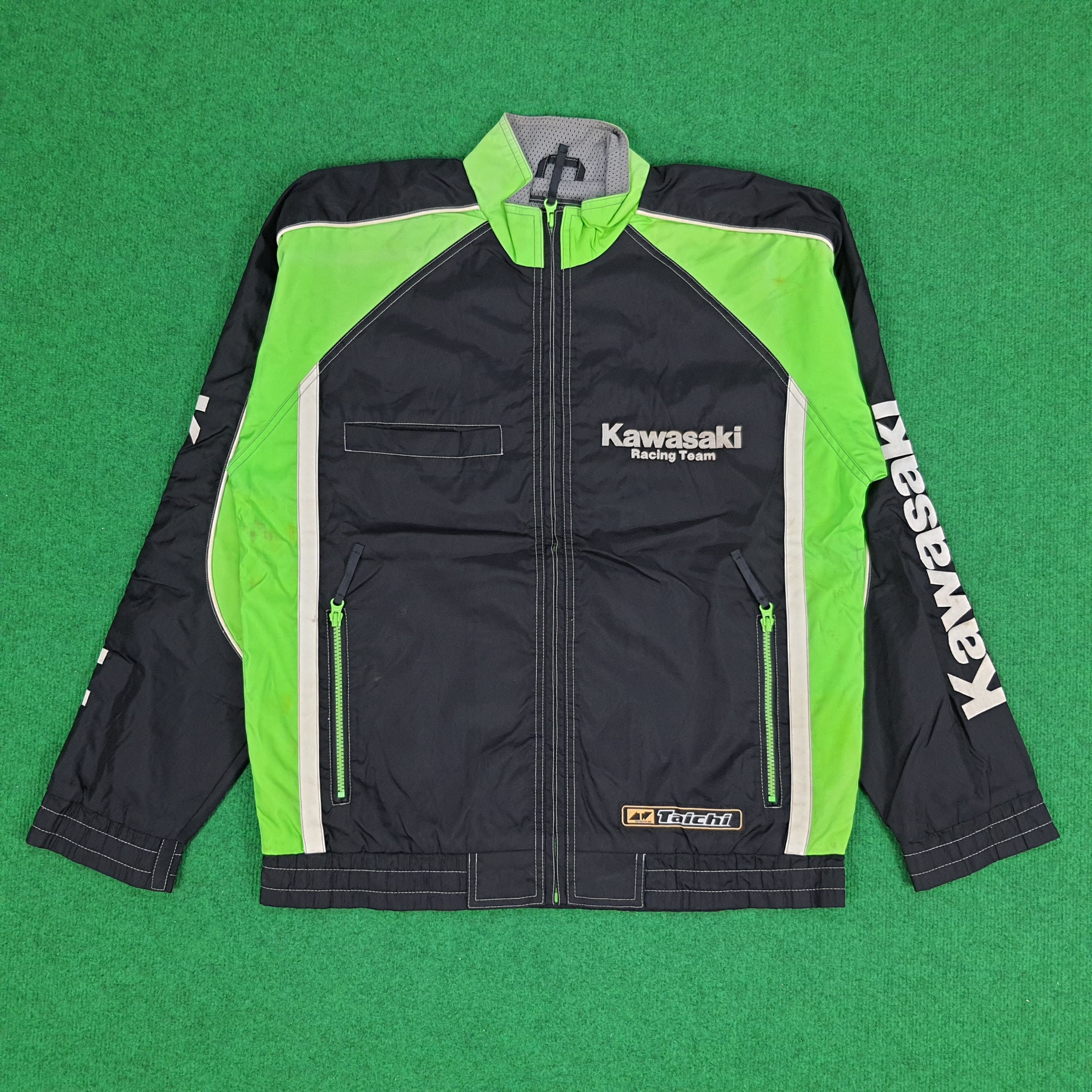 Japanese Brand × Vintage Vintage Kawasaki Racing Team Biker Jacket Size US L / EU 52-54 / 3 - 3 Thumbnail