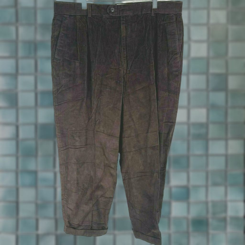 Pronto Uomo Pronto Uomo Corduroy Pants - Men - 38 Regular - Brown - Pleated, Cuffed Hem, 29 Inseam - 100% Cotton - Casual Pants Size US 38 / EU 54 - 1 Thumbnail
