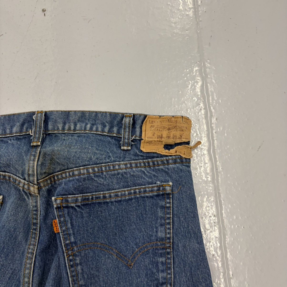Levi's Vintage 80s Levi's 505 Blue Regular Orange Tab Jeans 36x26 Size US 36 / EU 52 - 3 Thumbnail