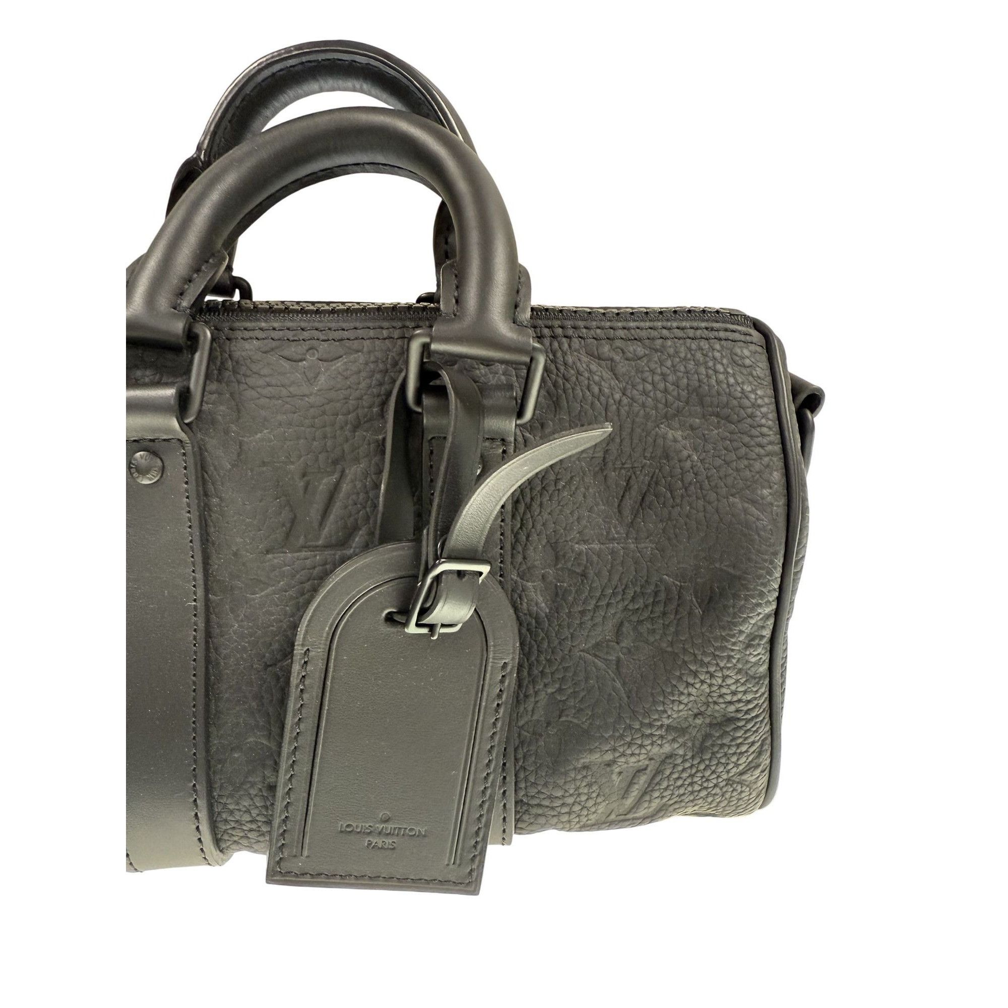 Louis Vuitton Louis Vuitton Black Monogram Embossed Leather Mini Duffel Ba Size ONE SIZE - 3 Thumbnail