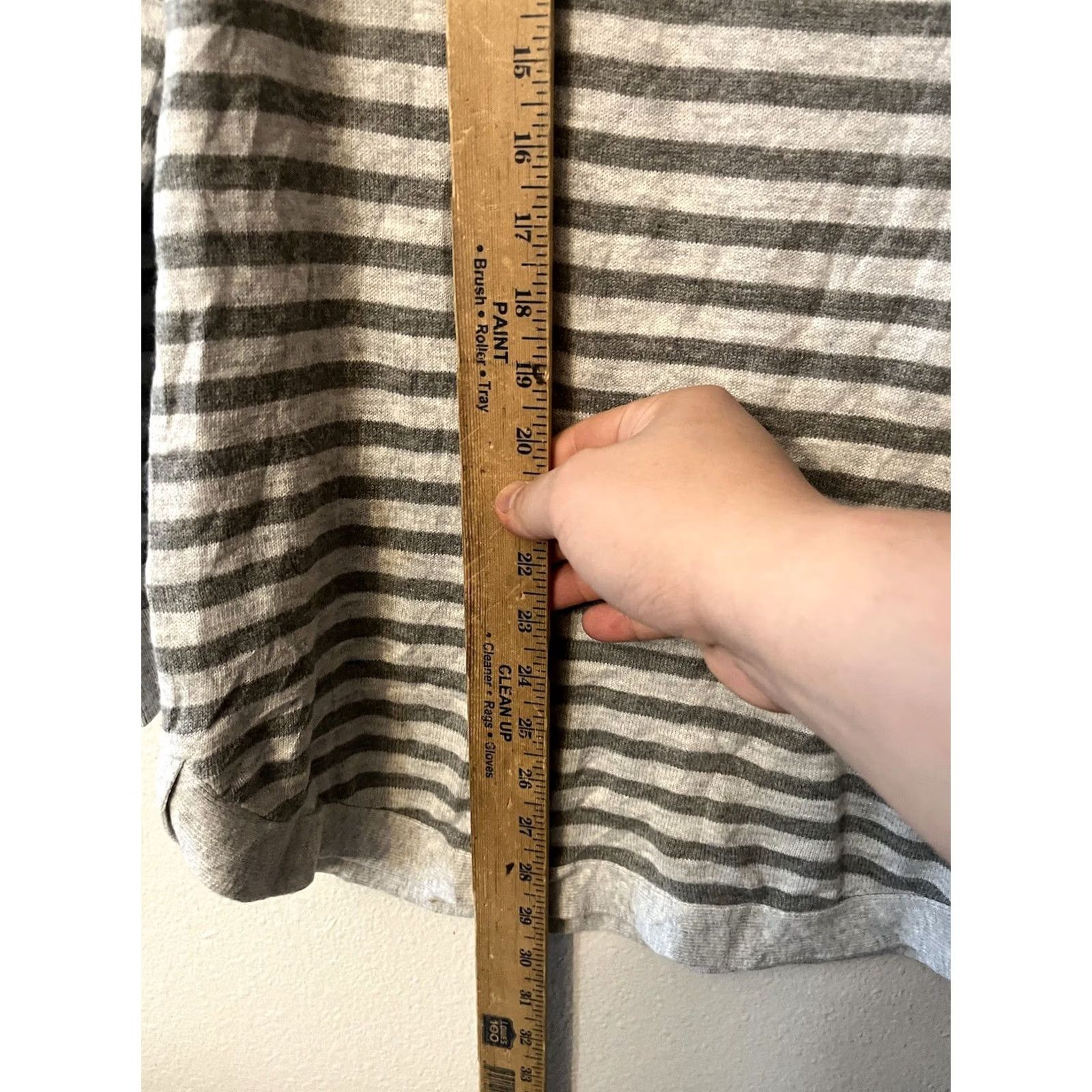 Loft LOFT Ann Taylor Sweater Small Women Gray Knit Striped Long Sleeve Round Neck Size S / US 4 / IT 40 - 4 Thumbnail