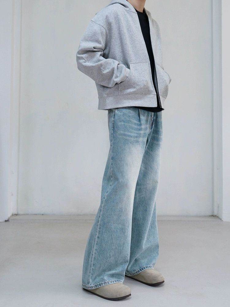 Jean × Vintage washed faded baggy loose flared jeans Size US 28 / EU 44 - 3 Thumbnail