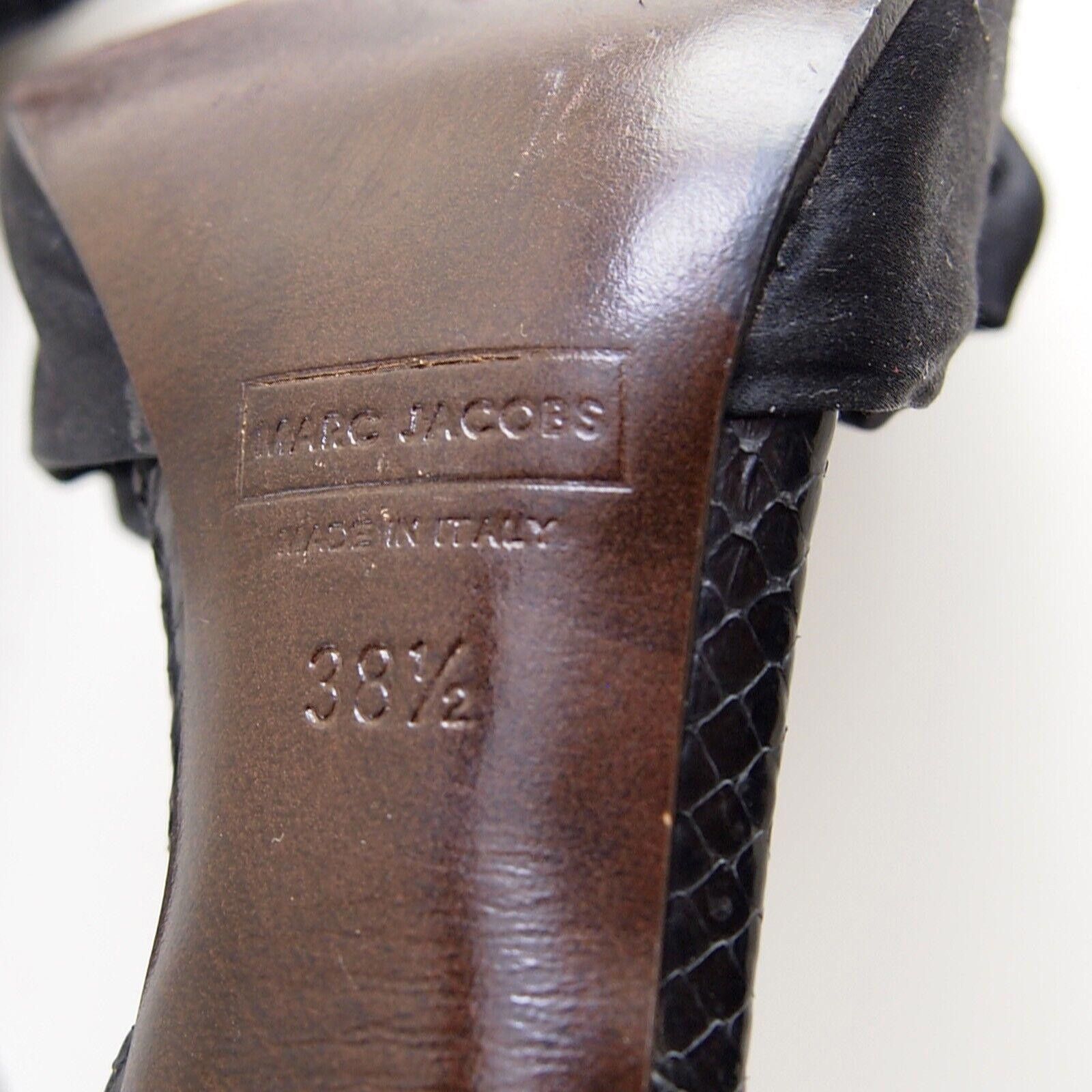 Marc Jacobs Marc Jacobs Sandals Black Satin Snakeskin Bow EU 38.5 US 8.5 Size US 8.5 / IT 38.5 - 8 Thumbnail
