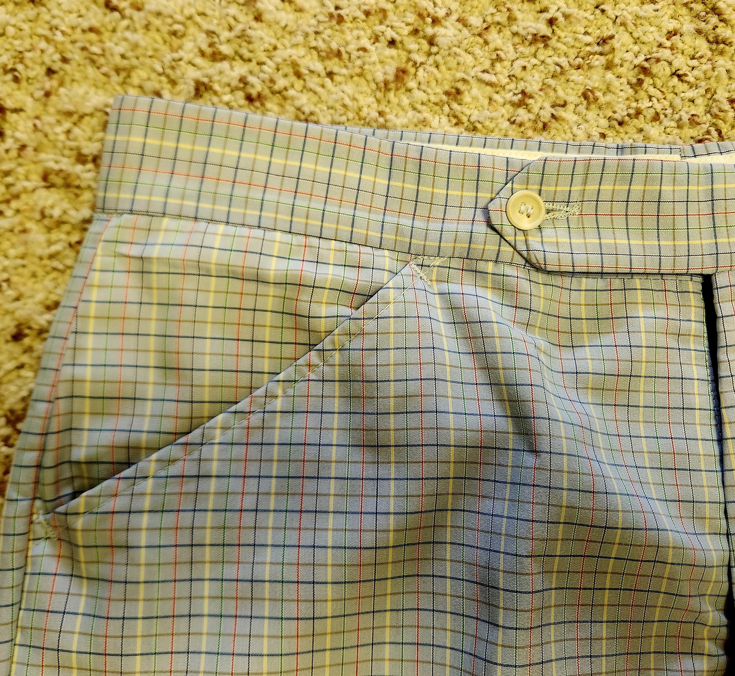 Other men's 1970s pants 35 blue check vintage trousers Size US 35 - 3 Thumbnail