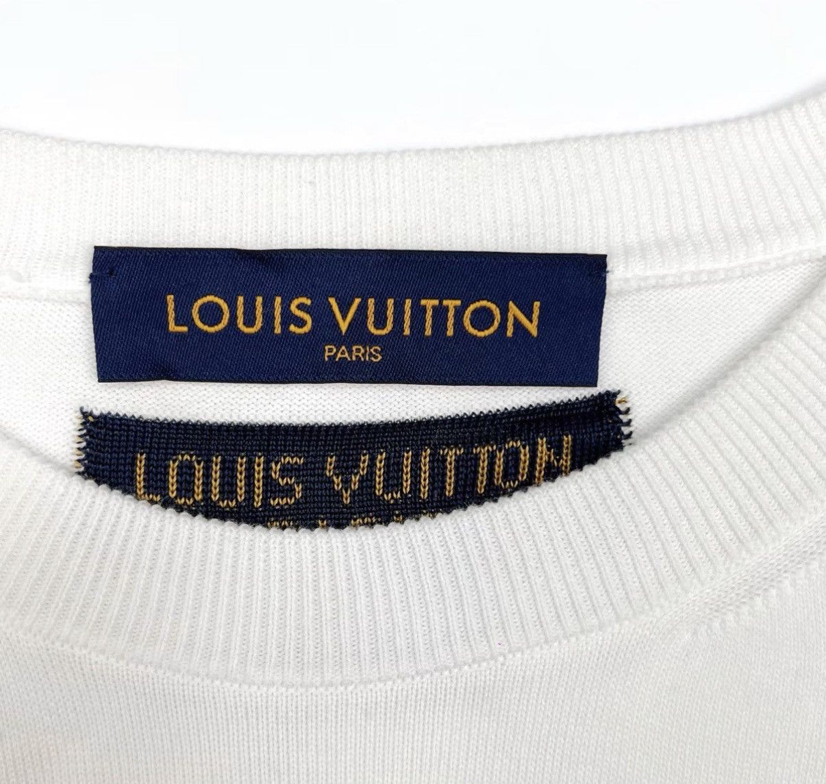 Louis Vuitton Louis Vuitton LV White Phantom Logo Knit Short Sleeve K12 Size US M / EU 48-50 / 2 - 3 Thumbnail