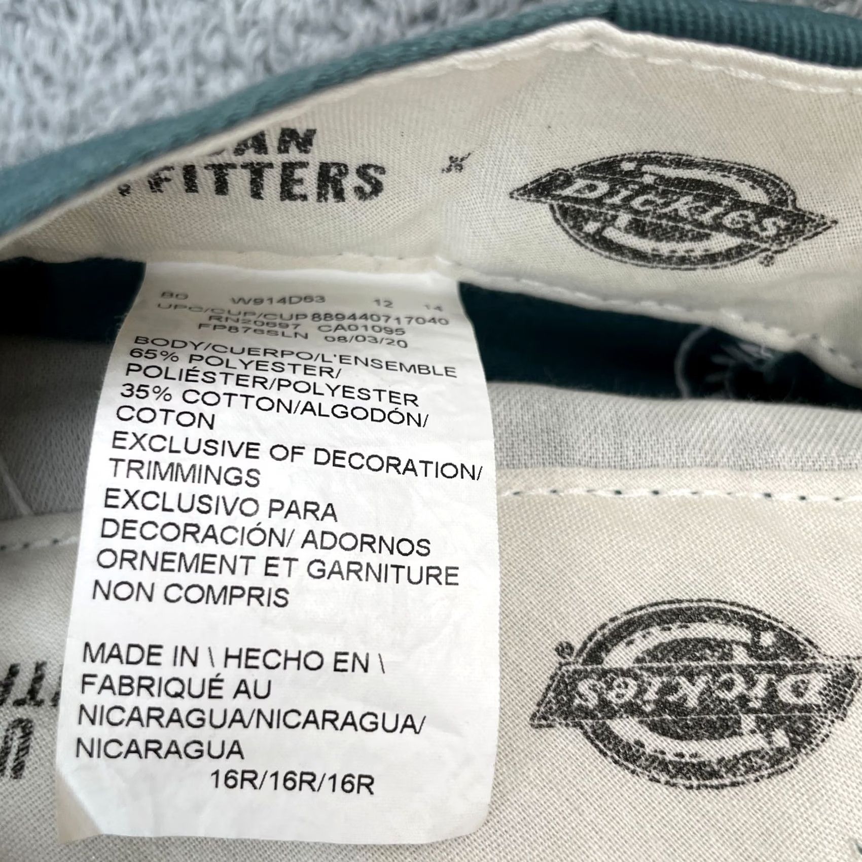 Dickies VINTAGE Dickies Pants Womens 16 Green Urban Outfitters Chino Wide Leg Cotton Workwear Size 38" / US 16 / IT 52 - 4 Thumbnail