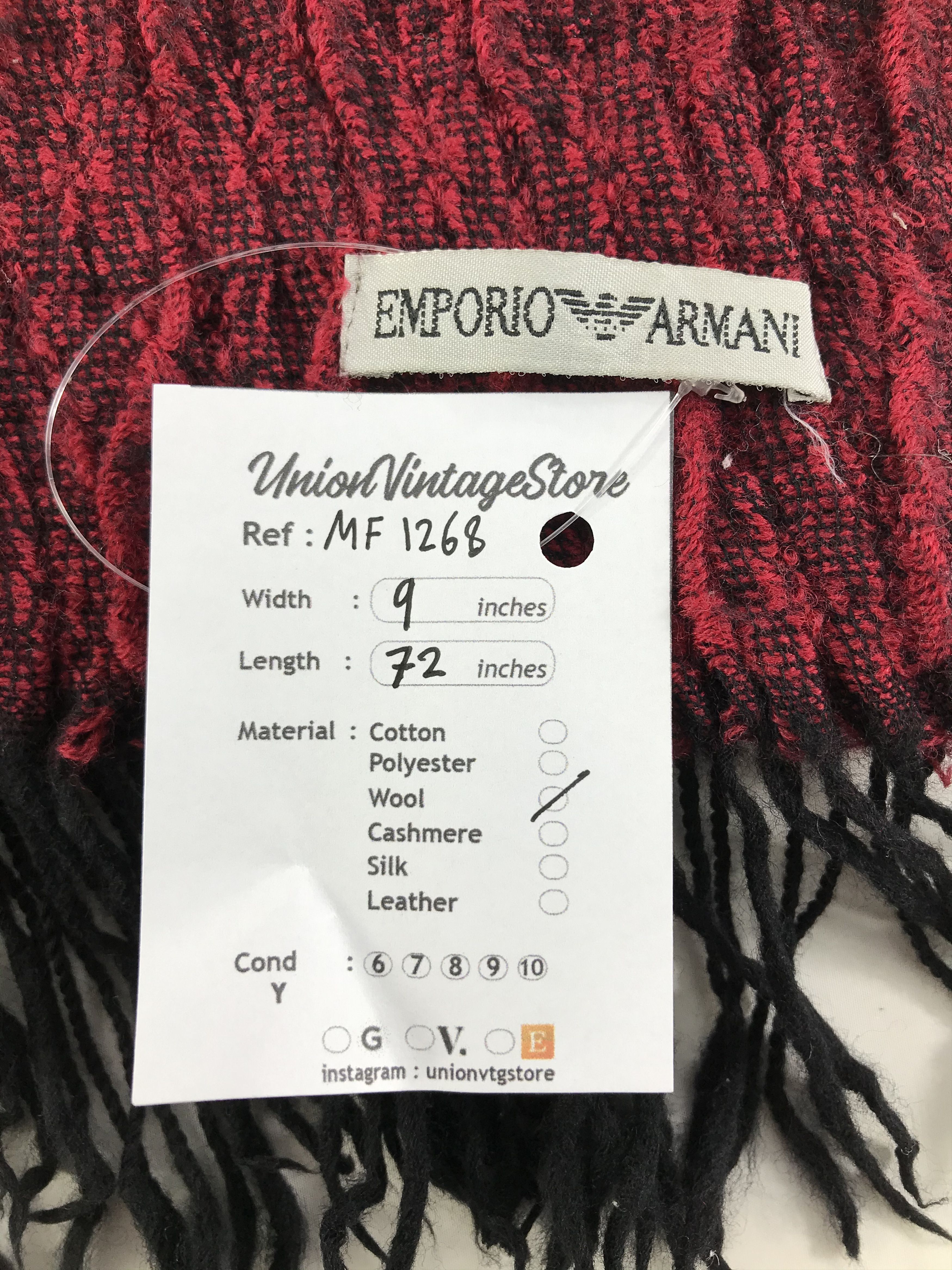 Emporio Armani Vintage Emporio Armani Scarf/Muffler/Neckwear MF1268 Size ONE SIZE - 4 Thumbnail