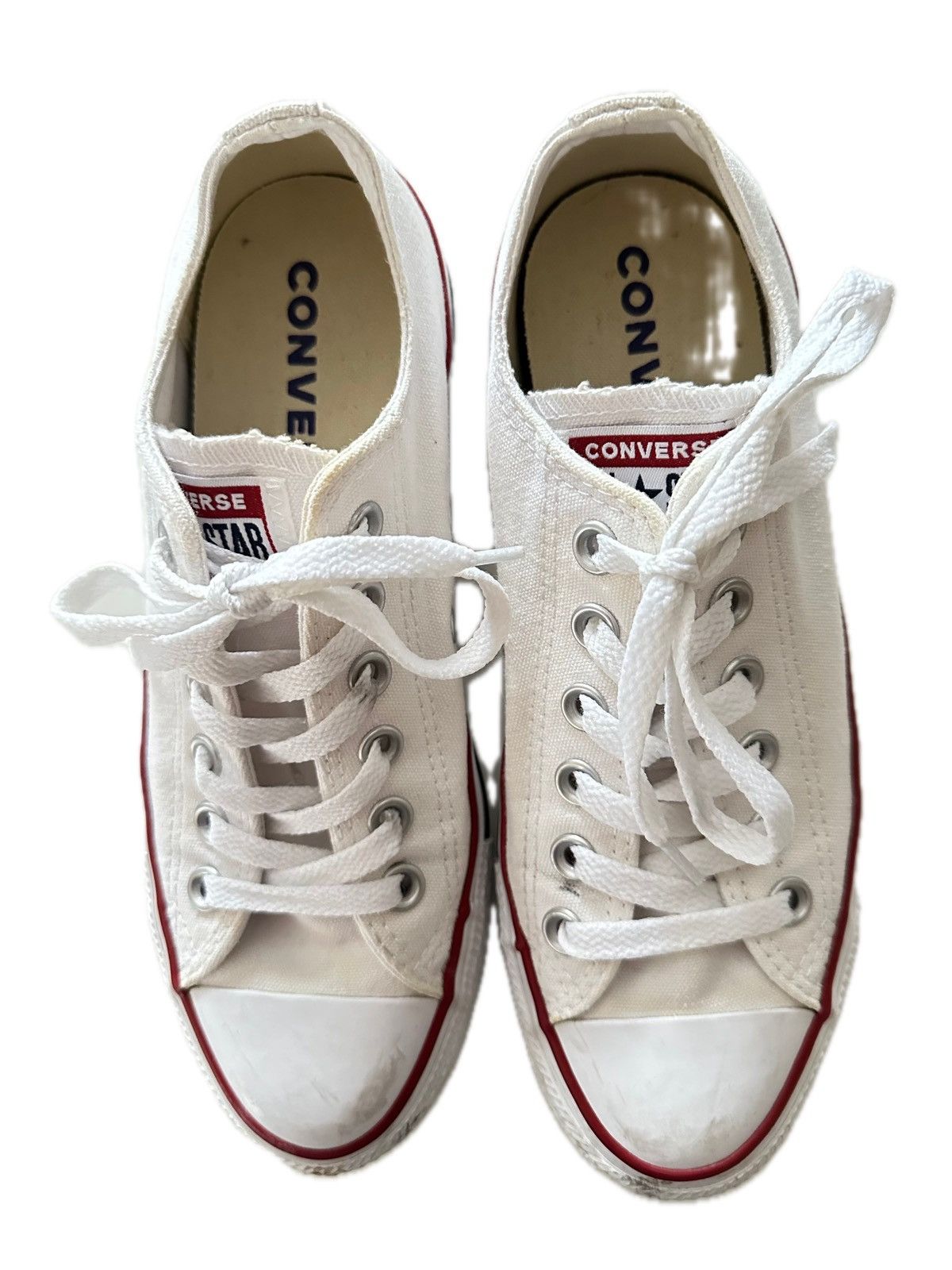 Converse White Converse Low Top Chuck Taylor All Star Shoes 7W 5M Size US 7 / IT 37 - 1 Thumbnail